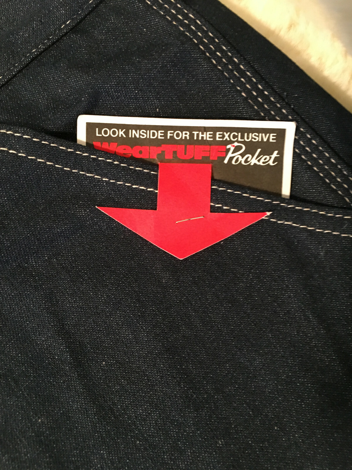 NOS New Old Stock with tags Vintage Sears Roebucks Work Jeans 40 x 30 Dark Wash