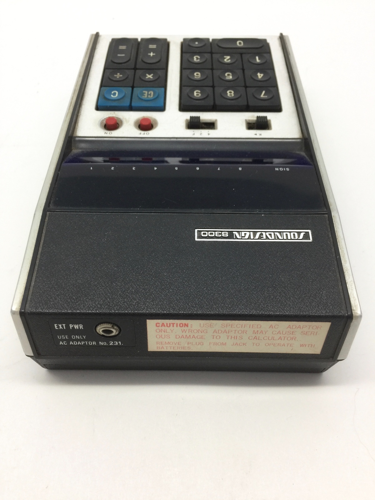 SOUNDESIGN 8300 Calculator Vintage Blue LED Tested