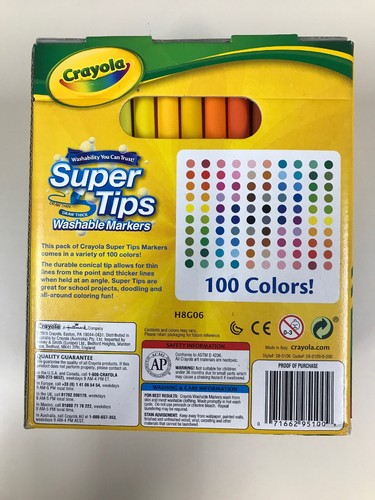 Crayola Super Tips Washable Markers, Set of 100