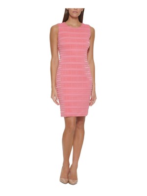 

TOMMY HILFIGER Женское розовое платье-футляр без рукавов выше колена на подкладке, Розовый