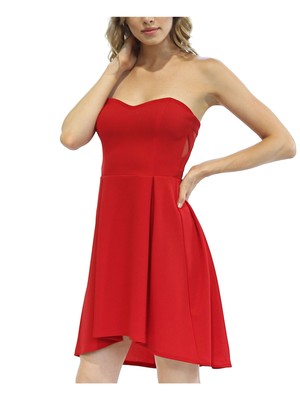 Женское вечернее платье TEEZE ME Womens High-low Illusion без рукавов с коротким рукавом + расклешенное платье