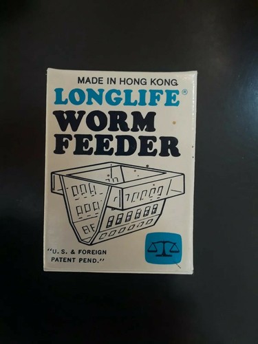 Vtg Old Aquarium Fishbowl 12 lot Longlife Worm Feeders with Original Display Box