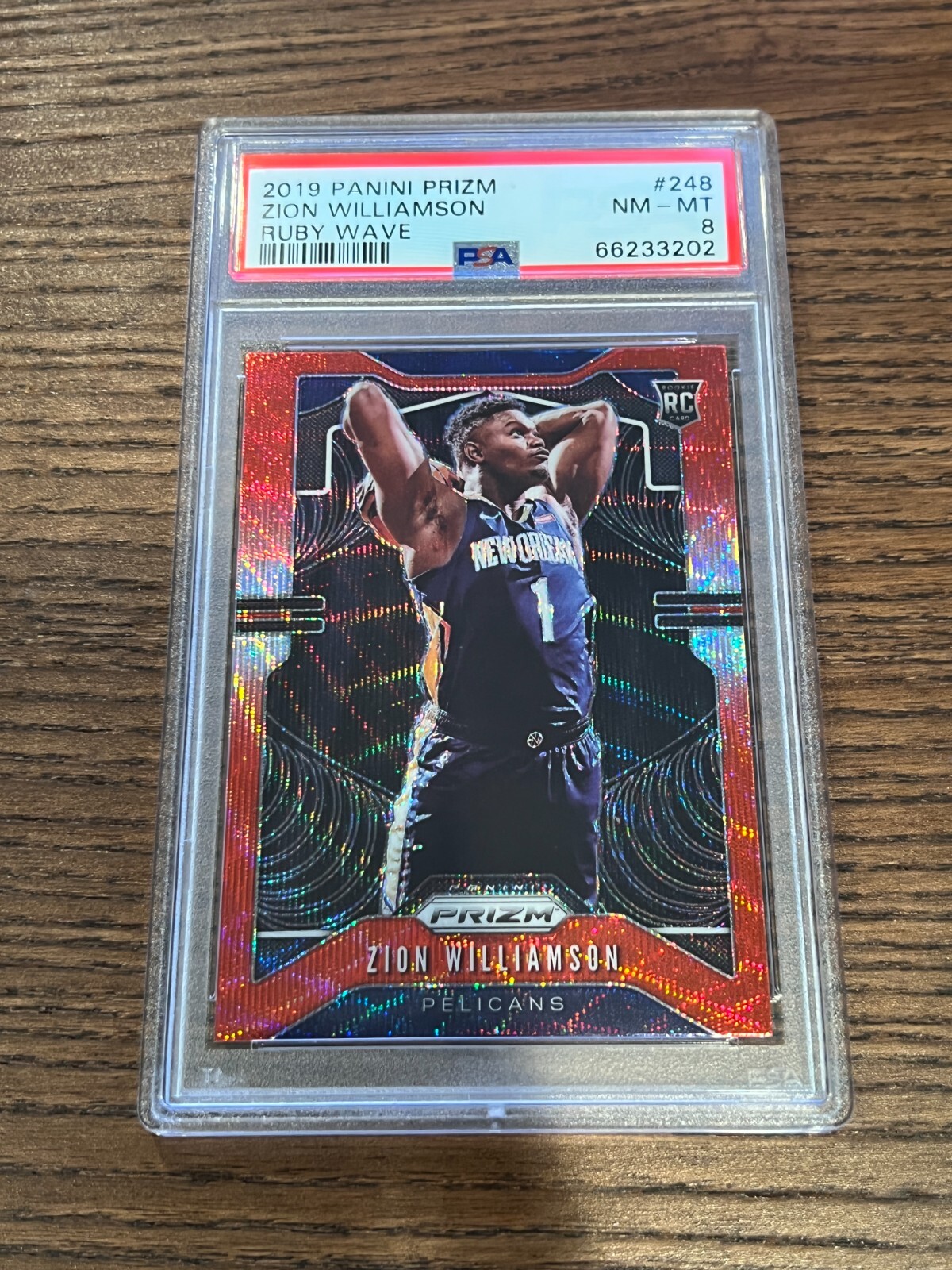 その他 Zion Williamson rc ruby wave PSA 8 2019-20 Panini Prizm Zion Williamson Prizm Ruby Wave