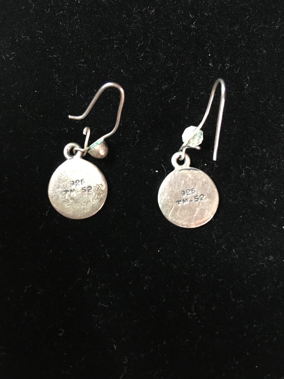 Vintage Mexico 925 Sterling Silver Mayan Aztec Calendar Earrings Dangle Drop