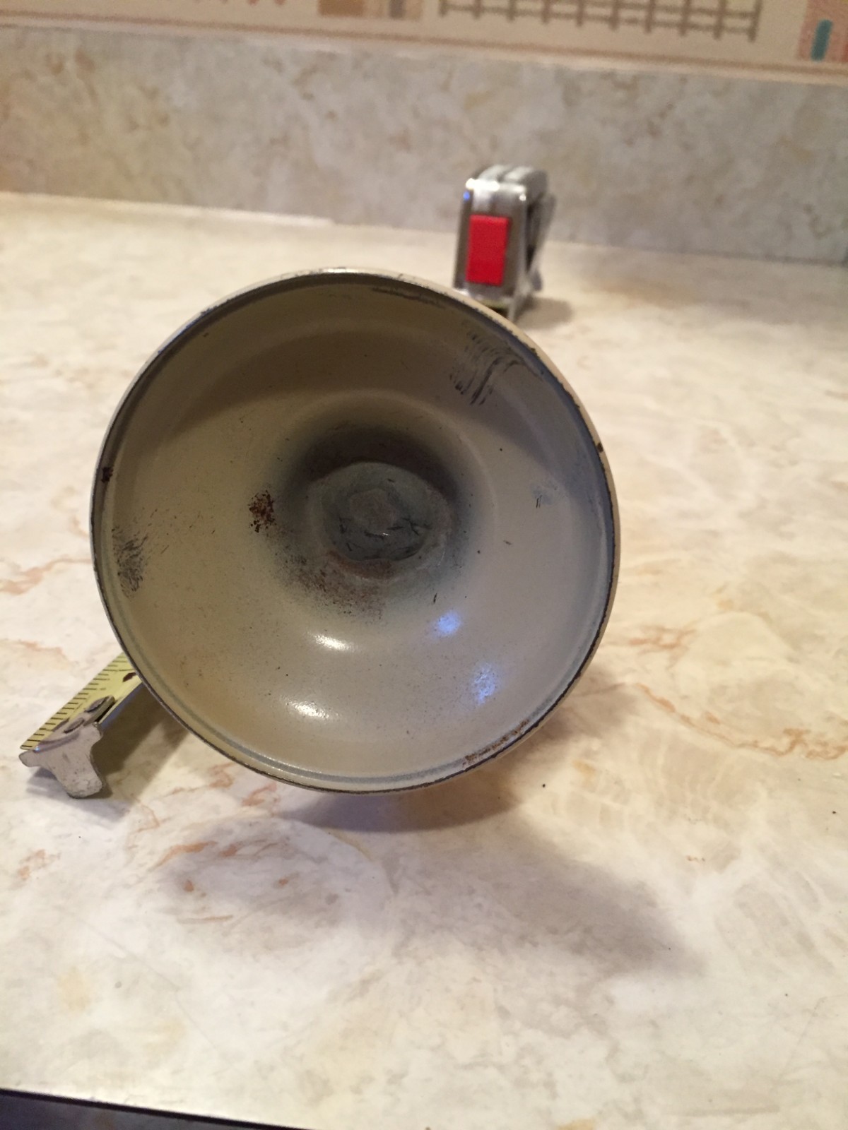 Vintage Beige Metal Miniature Oil Lamp with Shade  Acorn P&A Mfg. Co