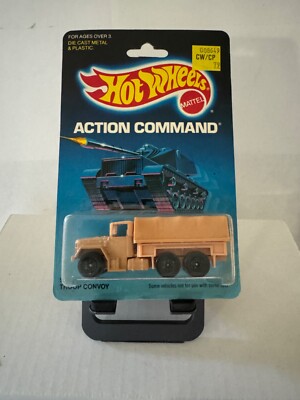 Hot Wheels 1986 Action Command Throop Convoy Tan #9379 Card Near Mint  C3