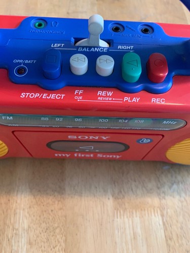 My First Sony CFS-2050 AM/FM Cassette Boom Box Radio Aux RARE Read Description