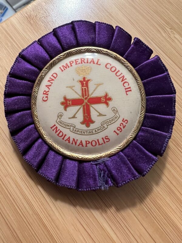 1925 RED CROSS OF CONSTANTINE GRAND IMPERIAL COUNCIL INDIANAPOLIS BADGE - K194