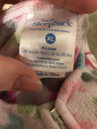 Halo Sleep Sack Girl Color Fleece Zip Up Sleep Blanket XL (18-24 months)