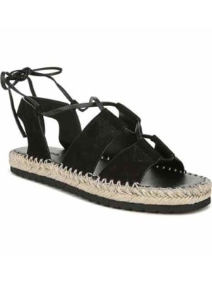 ВИНС. Женские черные легкие кожаные эспадрильи на платформе Tibor 6,5 м