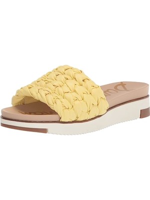 

SAM EDELMAN Женские желтые сандалии Ainslie с круглым носком на танкетке без шлепанцов, Желтый, H9995S1