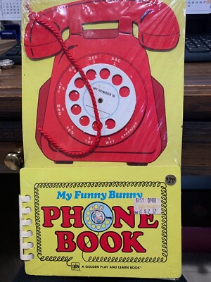 Vintage Golden Play and Learn Book - Funny Bunny Phone Book