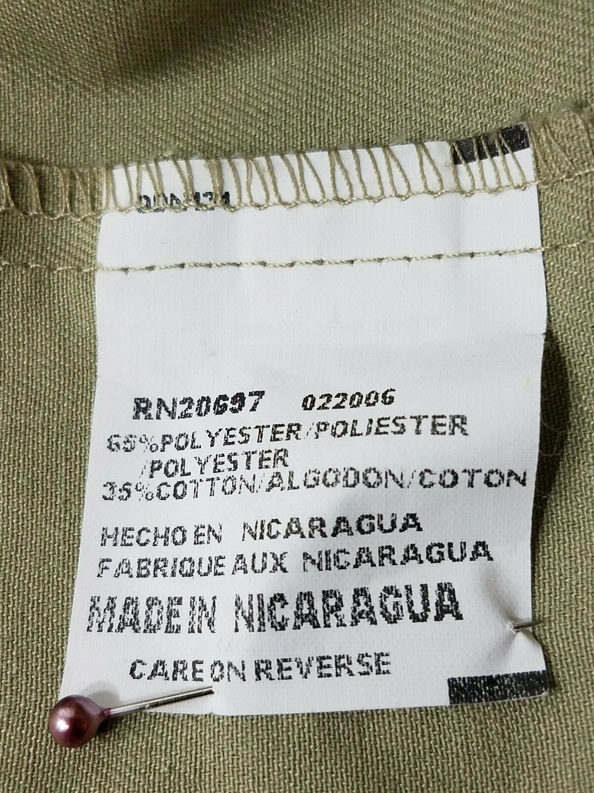 Dickies Khaki Tan Men's Work Shirt Size Medium Button Front Short Sleeve