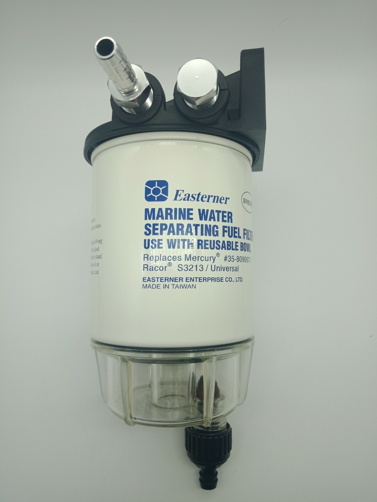 Outboard Water Separator Kit, Fuel Filter, Clear Bowl & Manifold 10