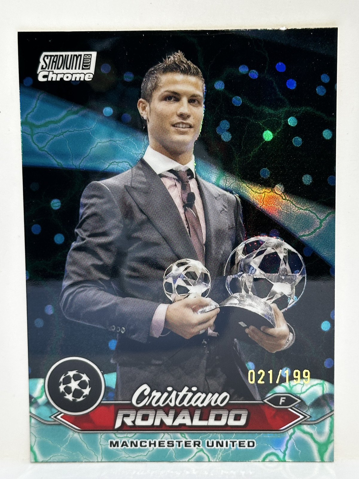CRISTIANO RONALDO #/199 GREEN ELECTRIC 2023-24 TOPPS Chrome