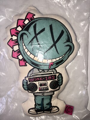 RARE Blink 182 Blaster Boy Plush Pillow NEW Tom Delonge Mark Hoppus Travis