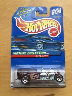 Hot Wheels 2000 Virtual Collection #115 Way 2 Fast Dk Red w/ 5SPs Malaysia Base