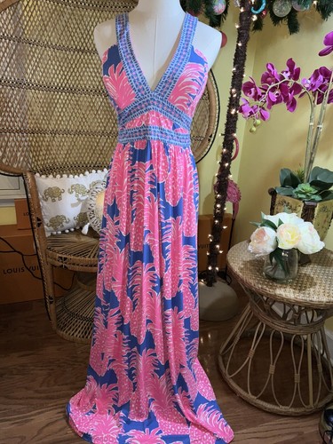 Pre-owned Lilly Pulitzer Taryn Maxi Dress Little Flamenco ? Size 8,10 In Multicolor