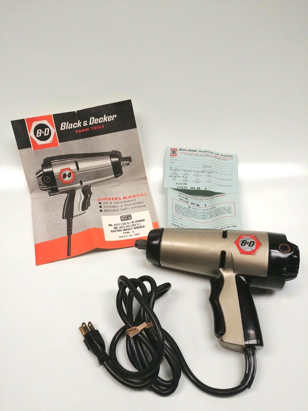 Vintage Black & Decker 6511 Impact Wrench 1/2'' brand-new    Collector Condition