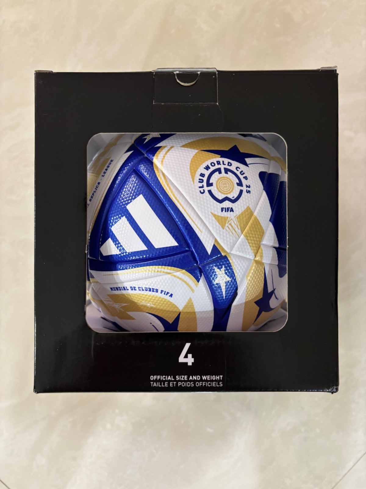 SOCCER BALL-ADIDAS-SIZE 4-FIFA CLUB WORLD CUP 25-BALL