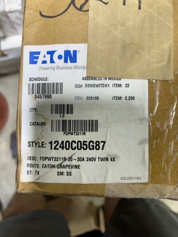 Eaton, Fdpwt3211r, Panelboard Switch, 30a, 240v