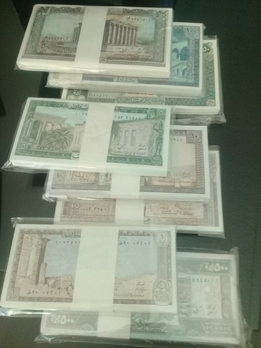 LEBANON FULL SET 8 BUNDLES 1/5/10/25/50/100/250/500 GEM UNC ?????
