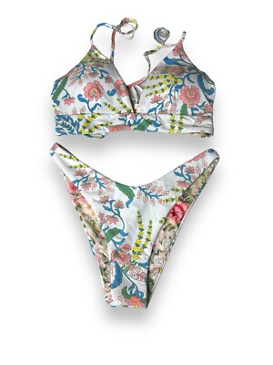 Maaji Chinoiserie Holly Reversible Bikini Top & Bottom M Floral Print $144