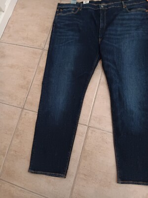 LEVI'S JEANS MEN'S 502 TAPER REGULAR FIT DARK BLUE DENIM JEANS 50X34 $69 NWT
