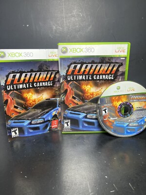 FlatOut Ultimate Carnage Microsoft Xbox 360 2007 Tested Complete with Manual cib