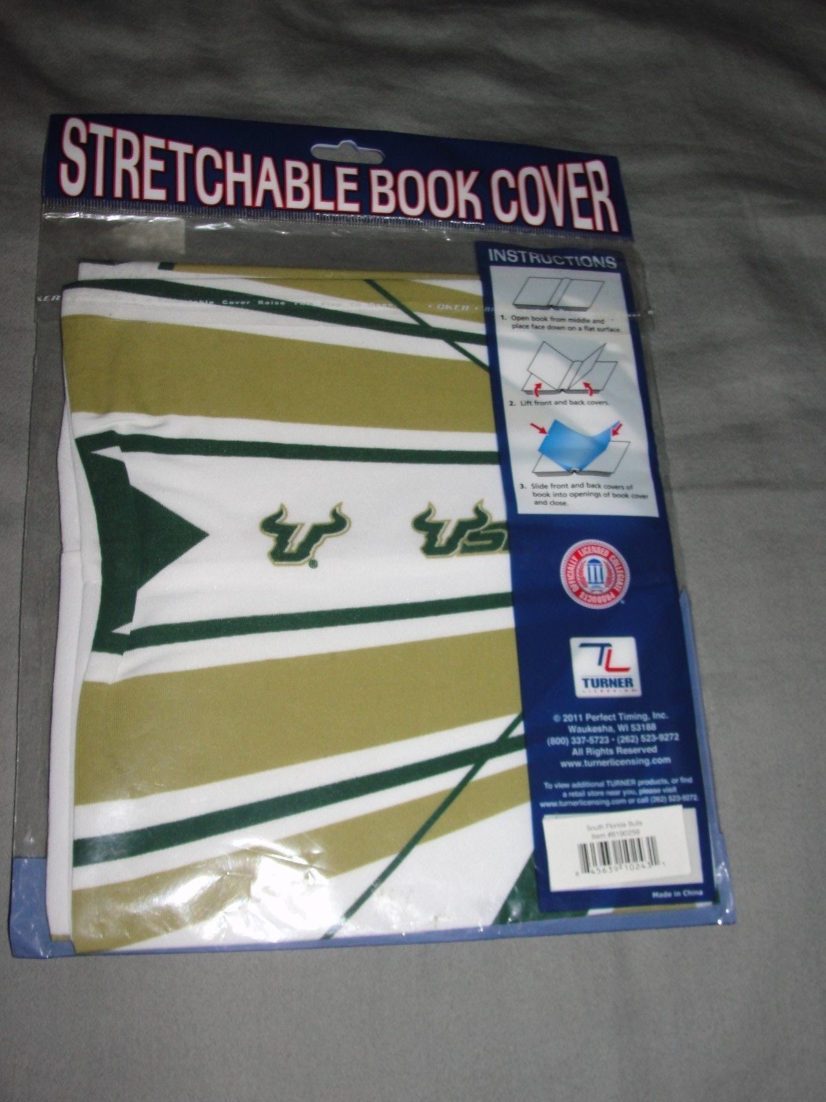 2 in pack USF South Florida Bulls Fabric Stretchable Book COVER BOOKS TO 8 X10