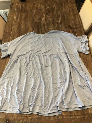 ASOS DESIGN Short Sleeve Dress Blue Plus Size 20
