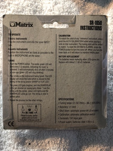MATRIX CHROMATIC TUNER SR-1050