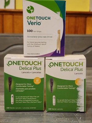 Onetouch Verio Test Strips And Lancets Lot