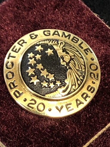 PROCTOR AND GAMBLE 20 Years Service 10k Gold Pin Vintage 50s