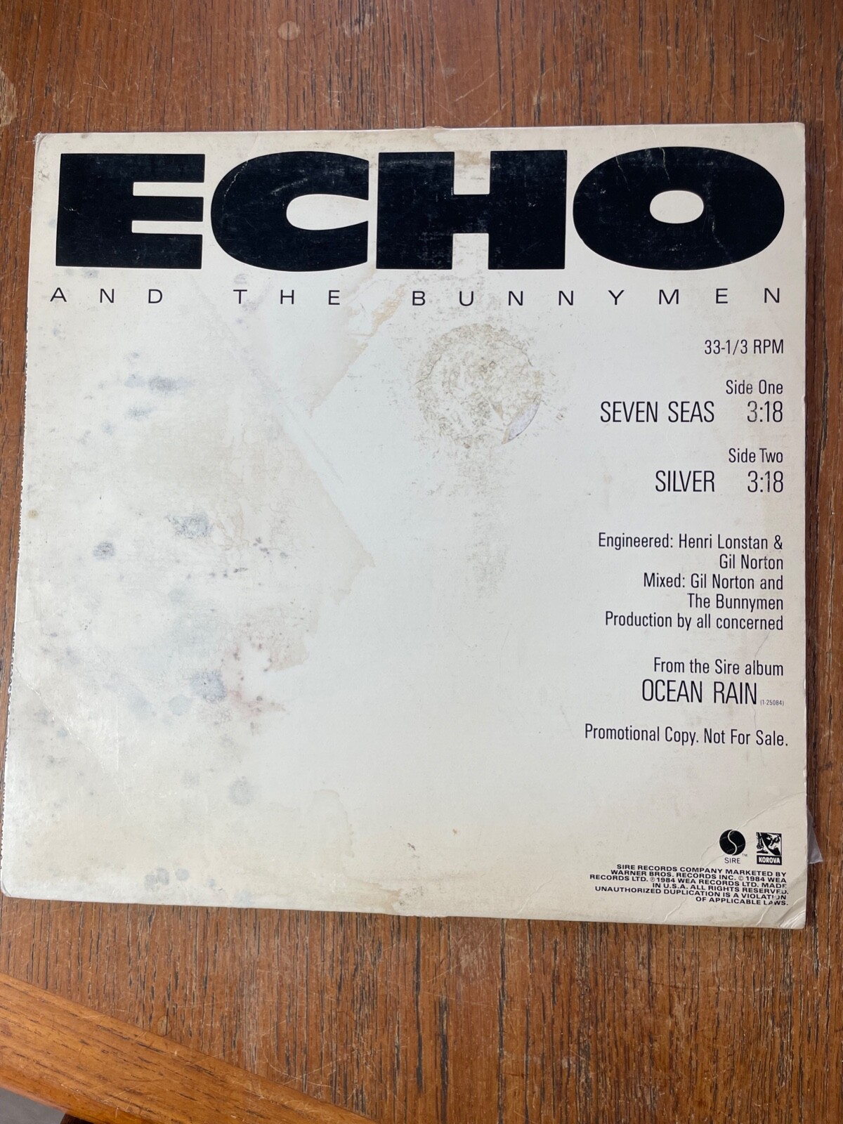 Echo And The Bunnymen – Seven Seas LP (Promo) Single PRO-A