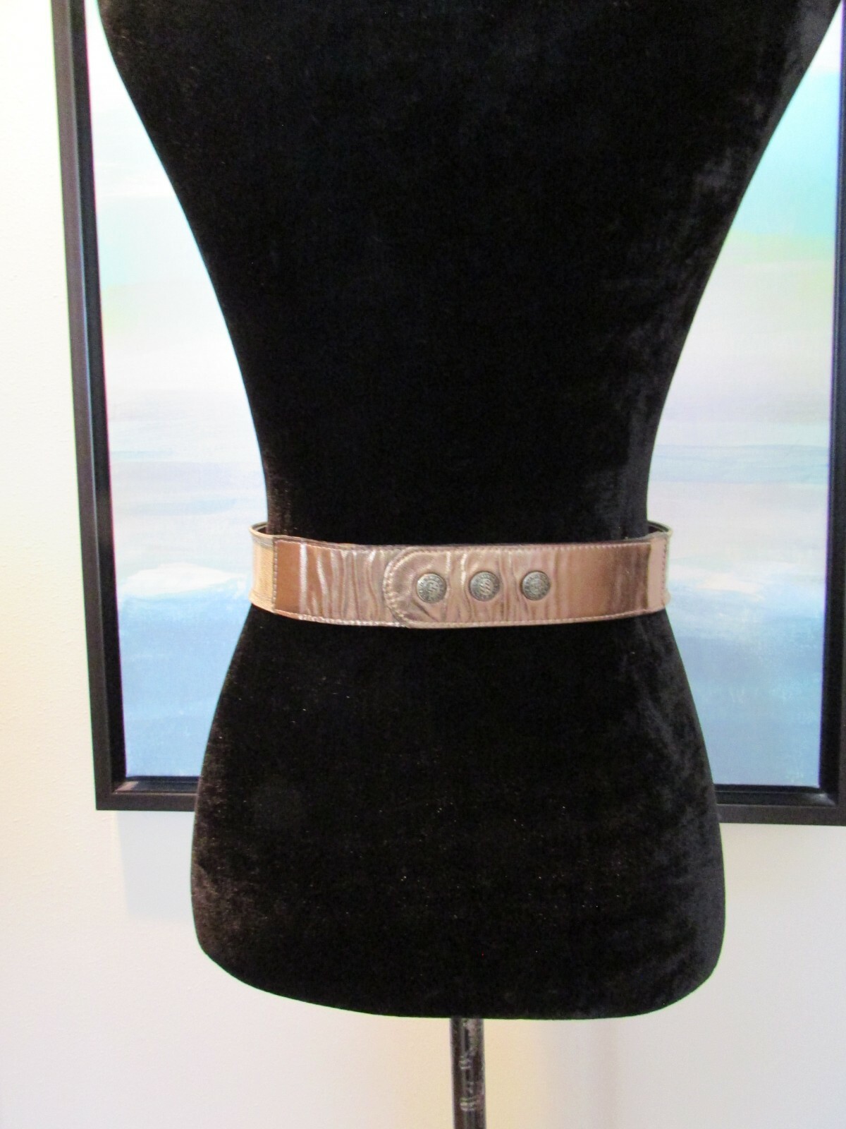 VTG 80's Streets Ahead Silver Metal Brutalist Belt Sz 28"