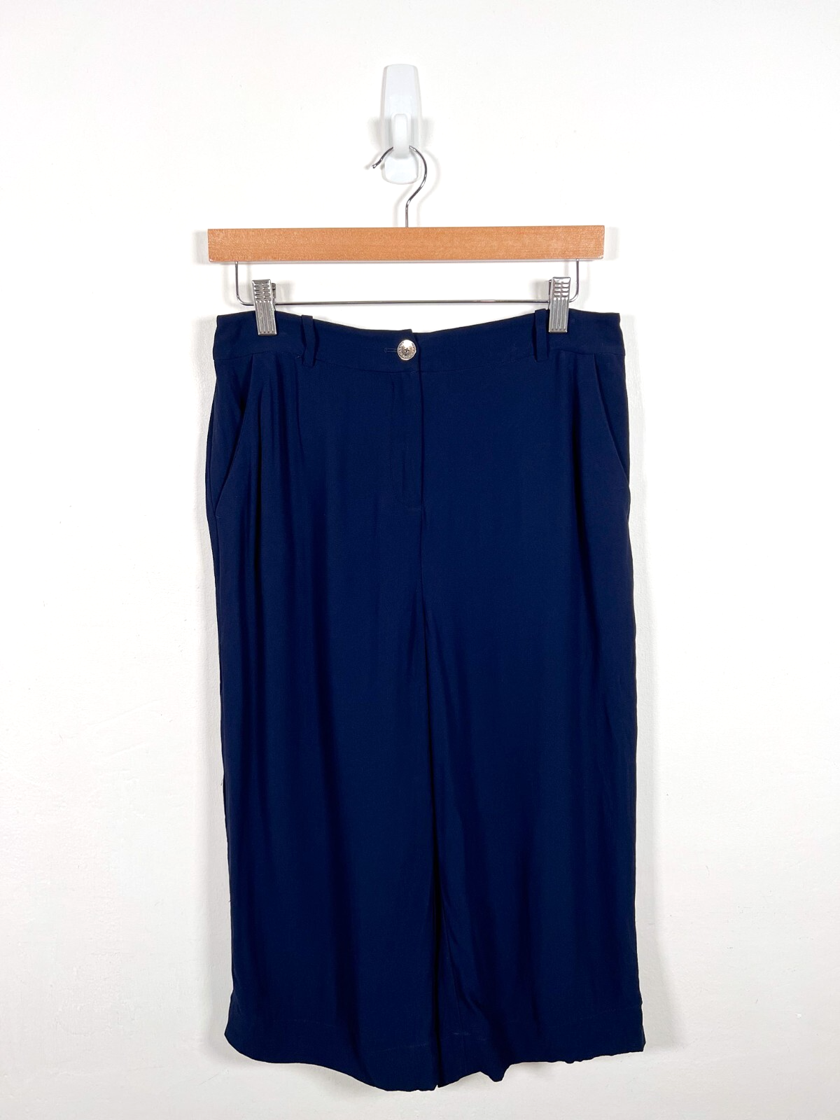 Ted Baker Cropped Trouser Culottes Ted Size 2 UK 10 Navy Blue  Aruana Wide Leg