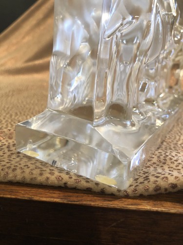Baccarat Clear Glass Elephant Motif Desk Clock