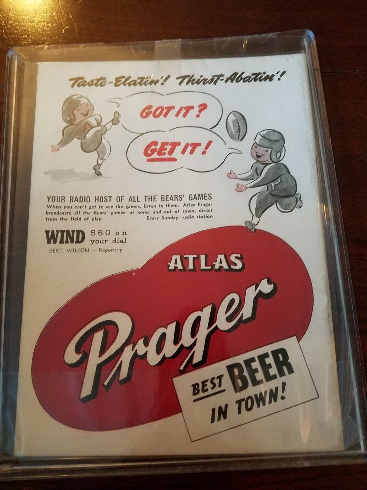 1945 Chicago Cardinals vs Bears AUTOGRAPHED Program - PHIL HANDLER (d.1968)