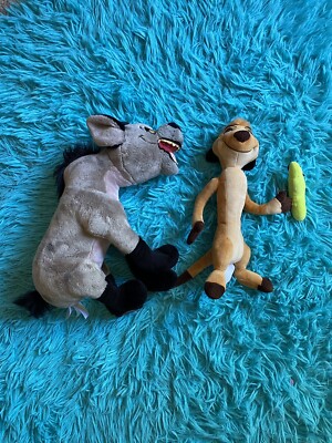 Disney Store Exclusive Lion King Hyena Banzai 15  & Timon Stamped Plush *Rare*