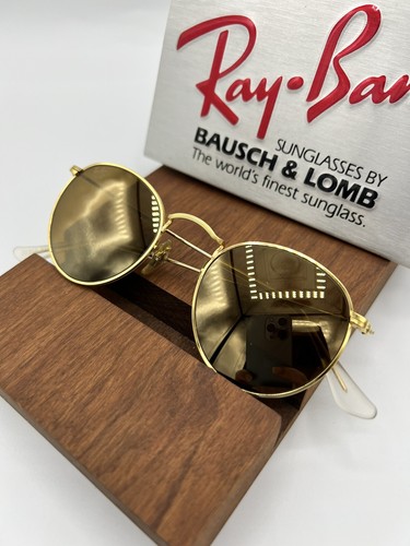 【激レア】B&L Ray-Ban USA ラウンドメタル サングラス Ray-Ban] 90's USA製 B&L レイバン ラウンドメタル ブラック