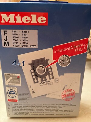 Miele FJM Super Air Clean Filter Bags Open Box, 5 Bags Genuine OEM NEW SEALED