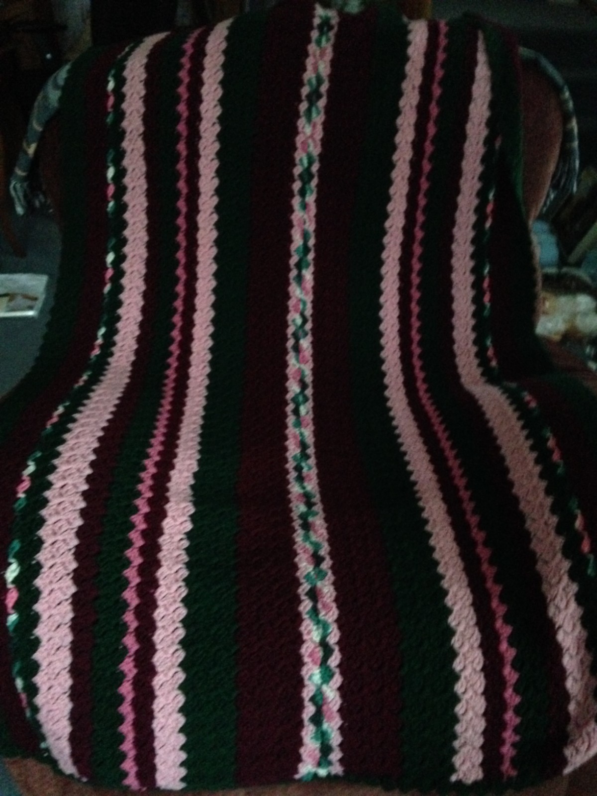 Vintage Crocheted Afghan Throw Handmade 36