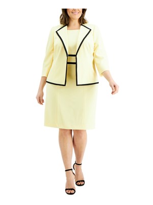 

LE SUIT WOMAN Желтое дутое платье с воротником-стойкой плюс, Желтый