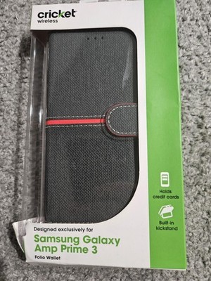 Phone Case For Samsung Galaxy Amp Prime 3 Cricket Folio Wallet Kickstand