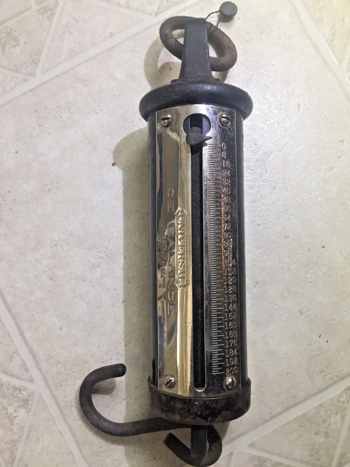 Antique Vintage Lander Frary & Clark Universal Brass Ice Balance Scale Chrome