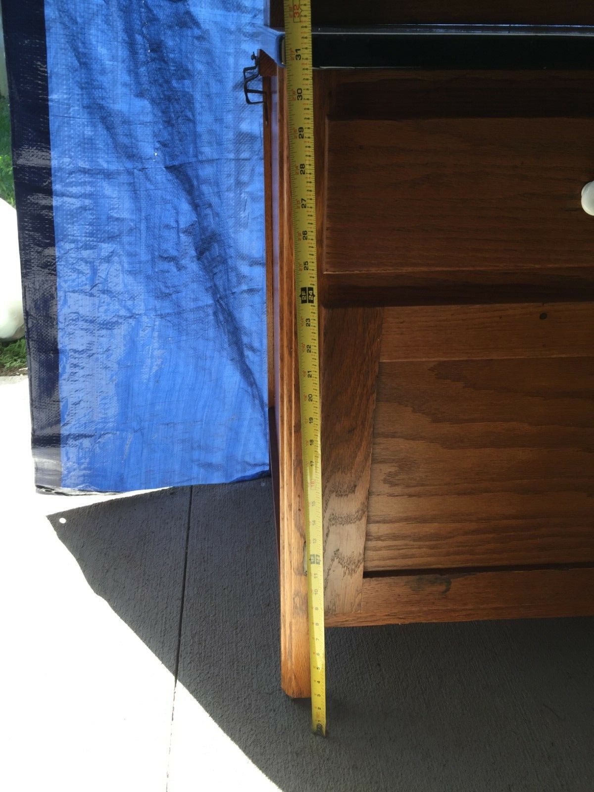 Original Antique Indiana Hoosier Kitchen Cabinet Original Glass Doors