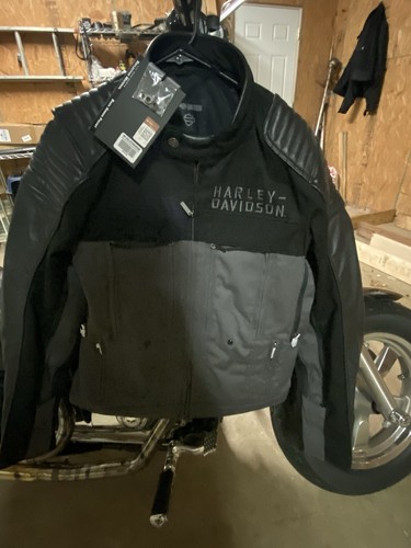 Pre-owned Harley-davidson Men Sheridan Switchback Lite Media Jacket 98129-22vm Medium In Black Gray- Colorblock