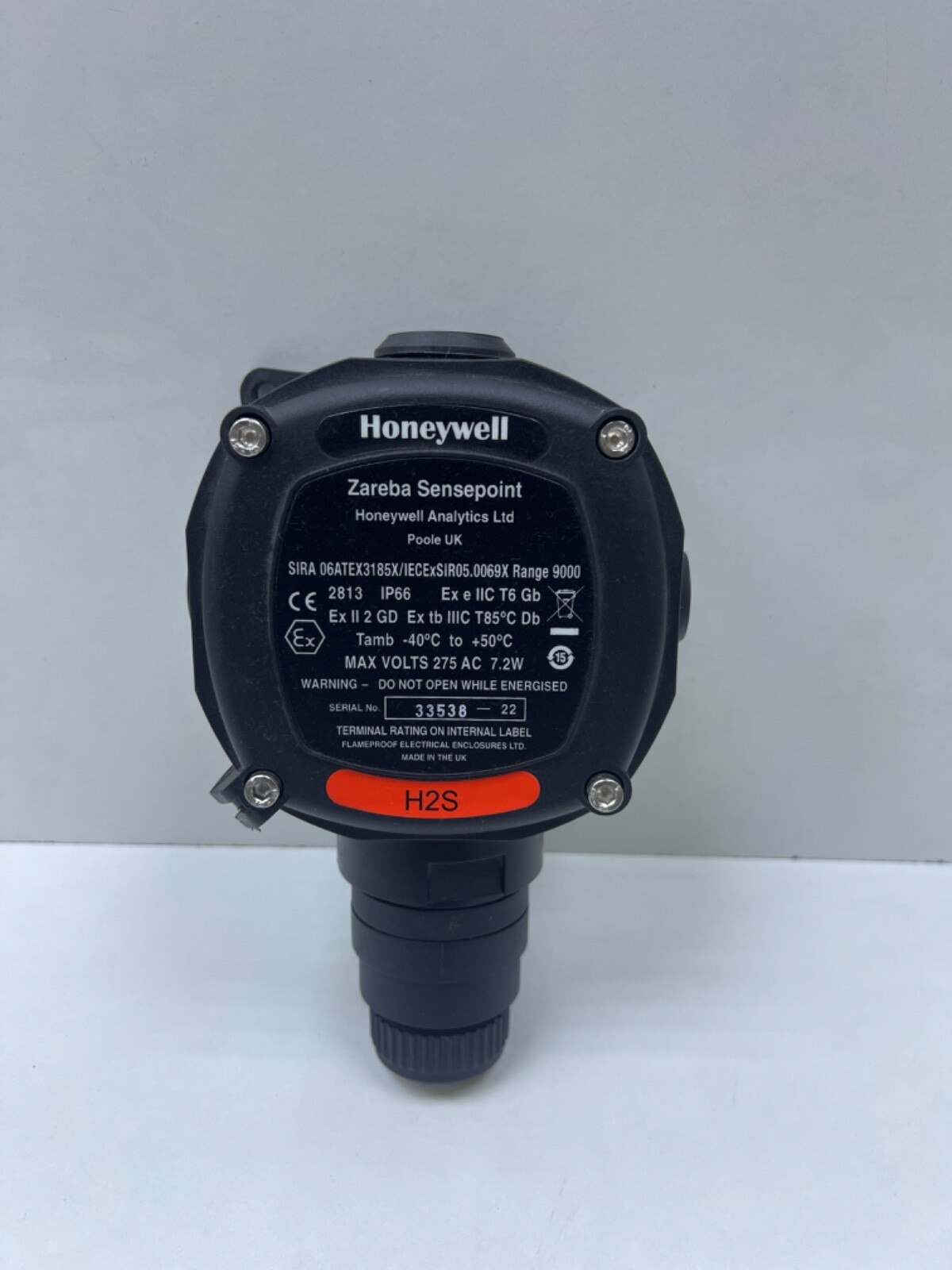 Honeywell H2 Zareba Sensepoint SIRA 06ATEX3185X/IECExSIR05 Honeywell H2 Zareba Sensepoint SIRA 06ATEX3185X/IECExSIR05