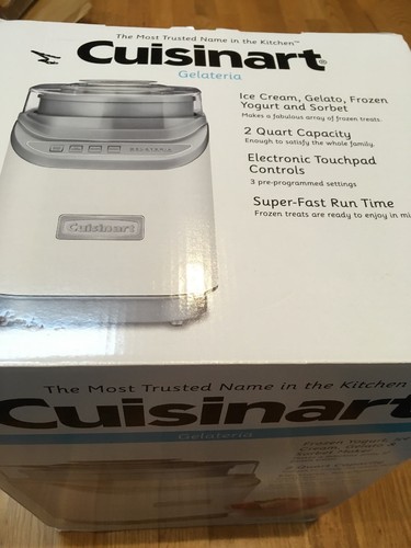 Cuisinart Ice Cream Maker 2 qt. 3-Setting Control Panel Automatic Shutoff White